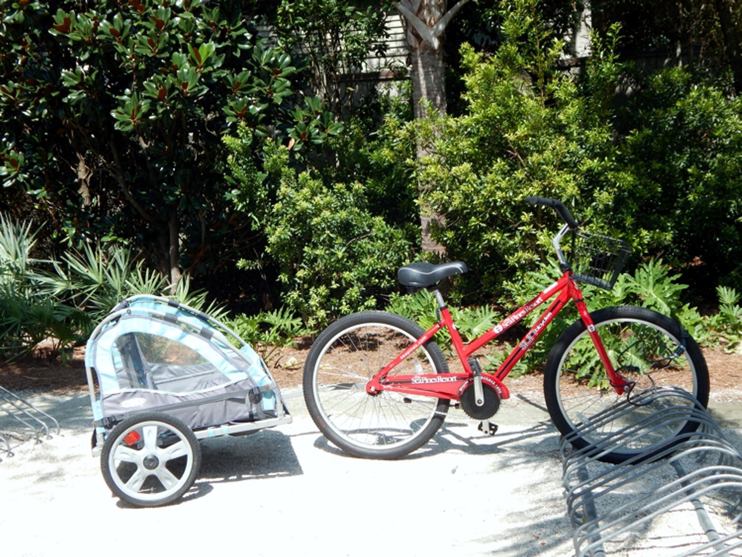 Red bicycle at Hilton Head Island beach